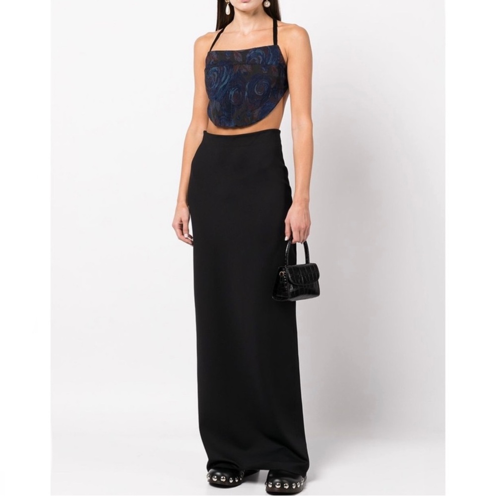 NEW ROSETTA GETTY FLORAL JACQUARD CROP TOP - Picture 9 of 9